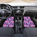 Neon Trippy Pineapple Pattern Print Front and Back Car Floor Mats