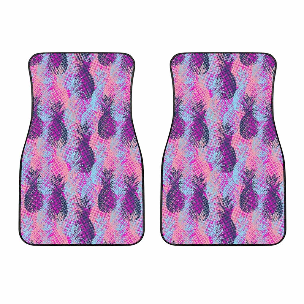 Neon Trippy Pineapple Pattern Print Front Car Floor Mats
