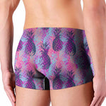 Neon Trippy Pineapple Pattern Print Men's Boxer Briefs