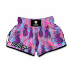 Neon Trippy Pineapple Pattern Print Muay Thai Boxing Shorts