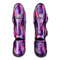 Neon Trippy Pineapple Pattern Print Muay Thai Shin Guards
