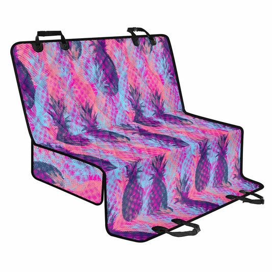 Neon Trippy Pineapple Pattern Print Pet Car Back Seat Cover