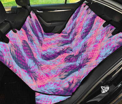 Neon Trippy Pineapple Pattern Print Pet Car Back Seat Cover