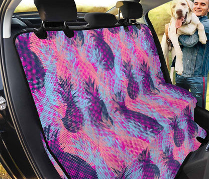 Neon Trippy Pineapple Pattern Print Pet Car Back Seat Cover