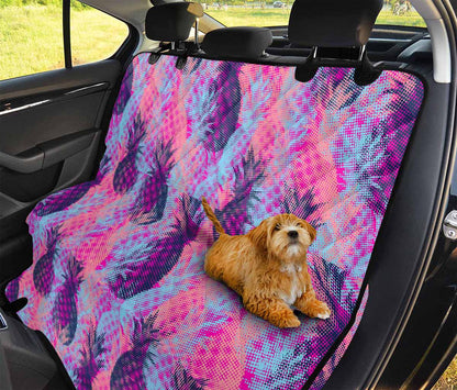 Neon Trippy Pineapple Pattern Print Pet Car Back Seat Cover