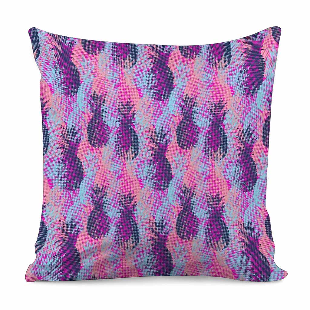 Neon Trippy Pineapple Pattern Print Pillow Cover