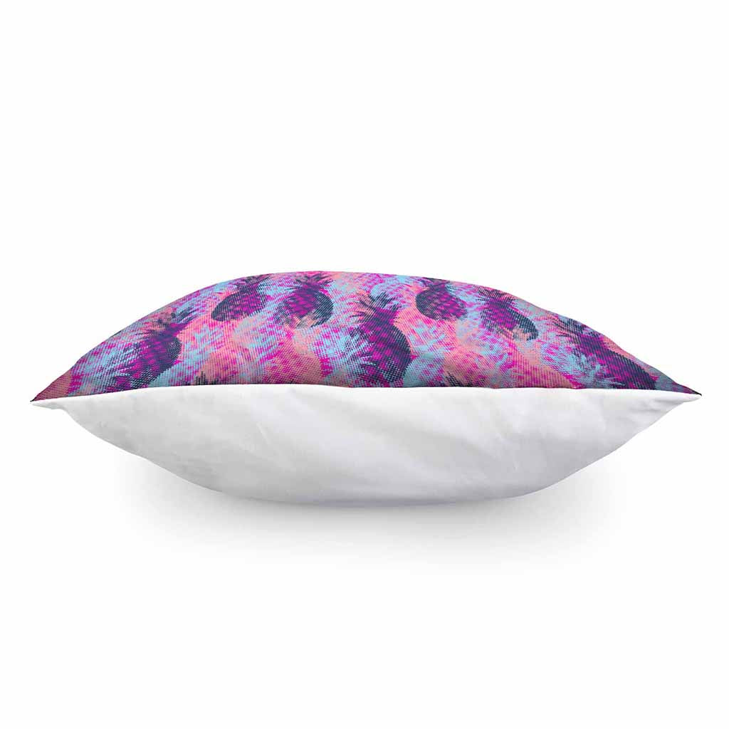 Neon Trippy Pineapple Pattern Print Pillow Cover