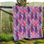 Neon Trippy Pineapple Pattern Print Quilt