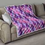 Neon Trippy Pineapple Pattern Print Quilt