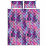 Neon Trippy Pineapple Pattern Print Quilt Bed Set