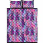 Neon Trippy Pineapple Pattern Print Quilt Bed Set