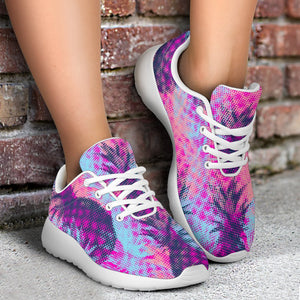 Neon Trippy Pineapple Pattern Print Sport Shoes GearFrost