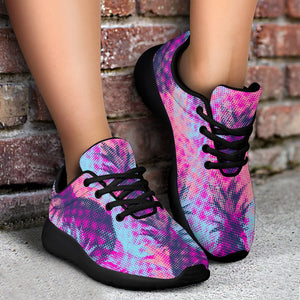 Neon Trippy Pineapple Pattern Print Sport Shoes GearFrost