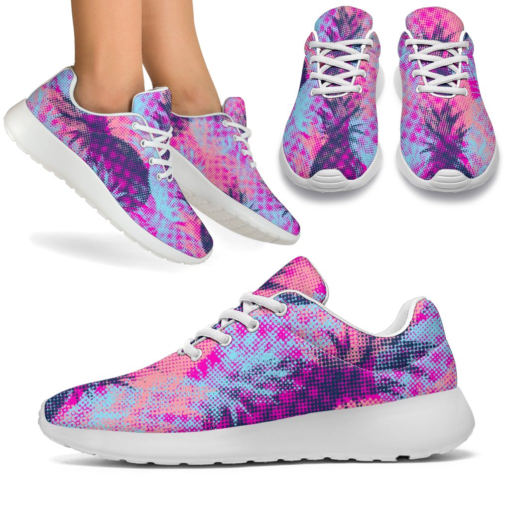 Neon Trippy Pineapple Pattern Print Sport Shoes GearFrost