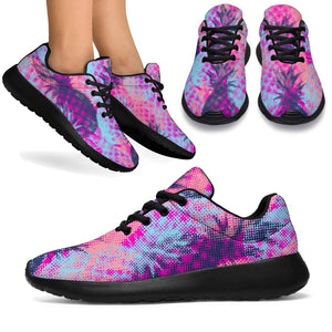 Neon Trippy Pineapple Pattern Print Sport Shoes GearFrost