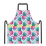 Neon Zig Zag Pineapple Pattern Print Apron