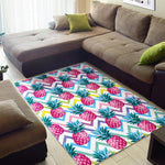 Neon Zig Zag Pineapple Pattern Print Area Rug GearFrost