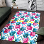 Neon Zig Zag Pineapple Pattern Print Area Rug GearFrost