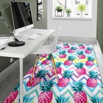 Neon Zig Zag Pineapple Pattern Print Area Rug GearFrost