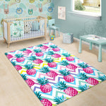 Neon Zig Zag Pineapple Pattern Print Area Rug GearFrost
