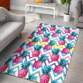 Neon Zig Zag Pineapple Pattern Print Floor Mat