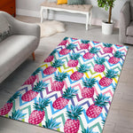 Neon Zig Zag Pineapple Pattern Print Area Rug GearFrost