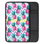 Neon Zig Zag Pineapple Pattern Print Car Center Console Cover