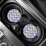 Neon Zig Zag Pineapple Pattern Print Car Coasters