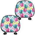 Neon Zig Zag Pineapple Pattern Print Car Headrest Covers