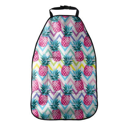 Neon Zig Zag Pineapple Pattern Print Car Seat Organizers
