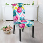 Neon Zig Zag Pineapple Pattern Print Dining Chair Slipcover
