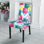 Neon Zig Zag Pineapple Pattern Print Dining Chair Slipcover
