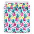 Neon Zig Zag Pineapple Pattern Print Duvet Cover Bedding Set