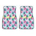 Neon Zig Zag Pineapple Pattern Print Front Car Floor Mats