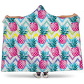 Neon Zig Zag Pineapple Pattern Print Hooded Blanket