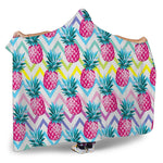 Neon Zig Zag Pineapple Pattern Print Hooded Blanket