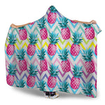 Neon Zig Zag Pineapple Pattern Print Hooded Blanket