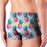 Neon Zig Zag Pineapple Pattern Print Men's Boxer Briefs