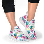 Neon Zig Zag Pineapple Pattern Print Mesh Knit Shoes GearFrost