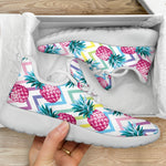 Neon Zig Zag Pineapple Pattern Print Mesh Knit Shoes GearFrost