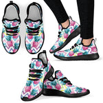 Neon Zig Zag Pineapple Pattern Print Mesh Knit Shoes GearFrost