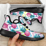 Neon Zig Zag Pineapple Pattern Print Mesh Knit Shoes GearFrost