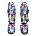 Neon Zig Zag Pineapple Pattern Print Muay Thai Shin Guards