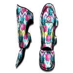 Neon Zig Zag Pineapple Pattern Print Muay Thai Shin Guard