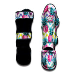 Neon Zig Zag Pineapple Pattern Print Muay Thai Shin Guard