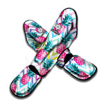 Neon Zig Zag Pineapple Pattern Print Muay Thai Shin Guard