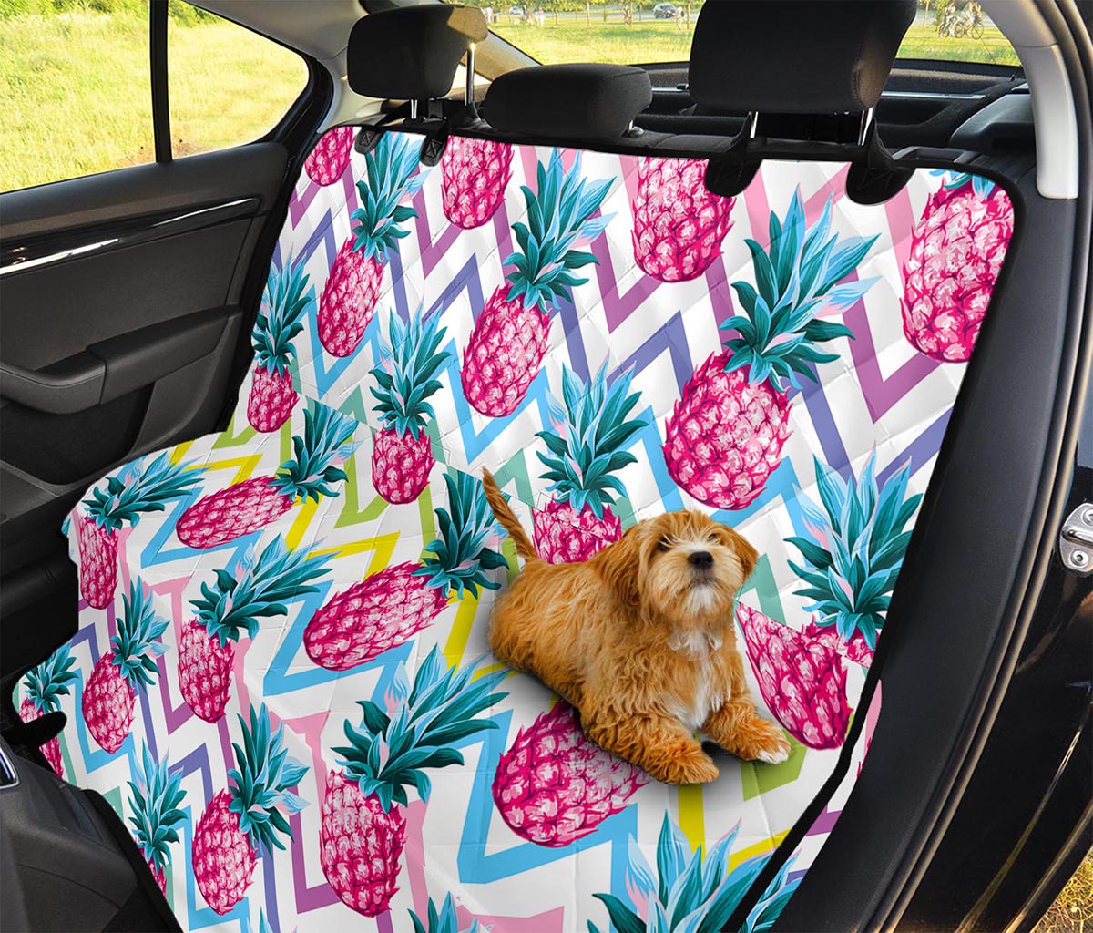 Neon Zig Zag Pineapple Pattern Print Pet Car Back Seat Cover