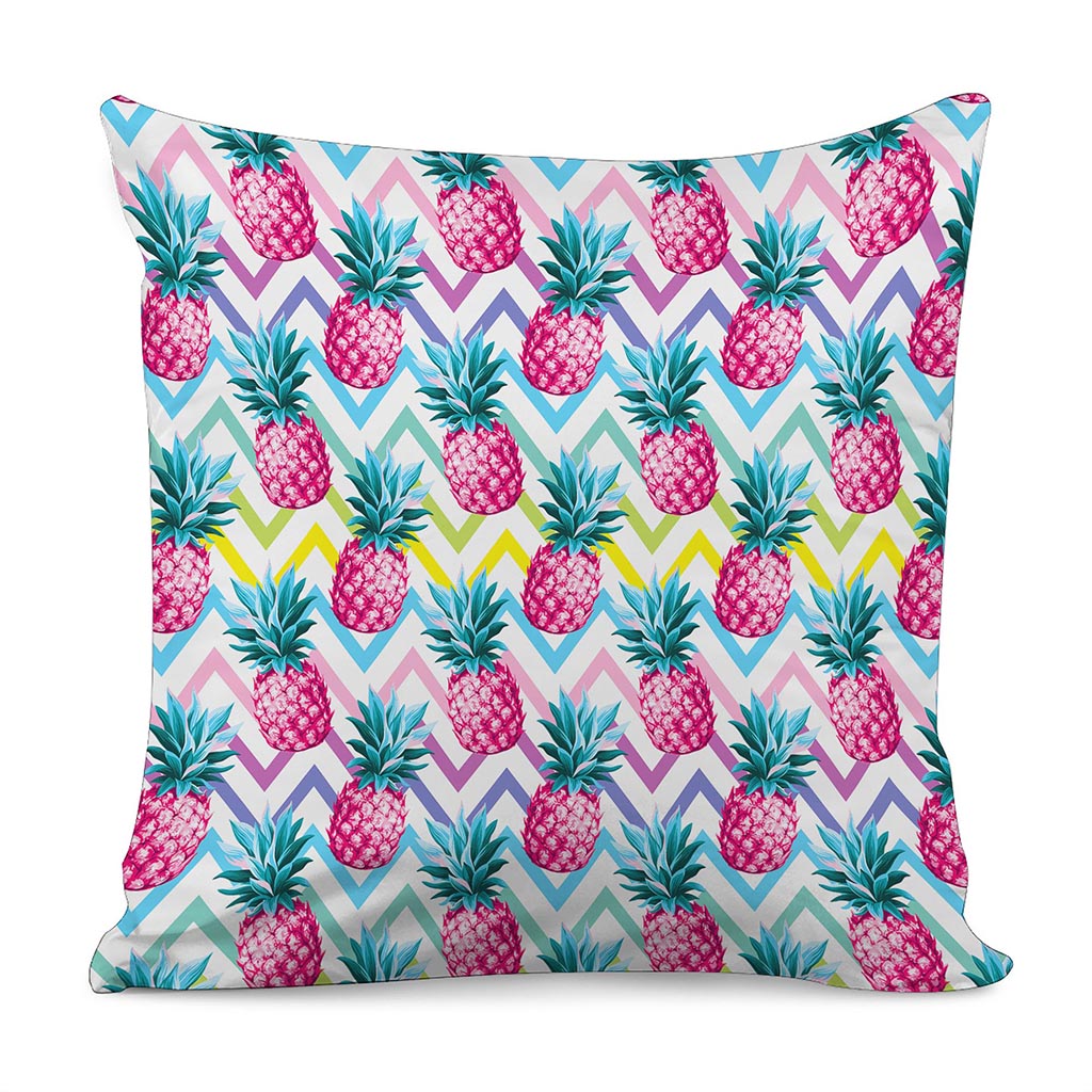 Neon Zig Zag Pineapple Pattern Print Pillow Cover