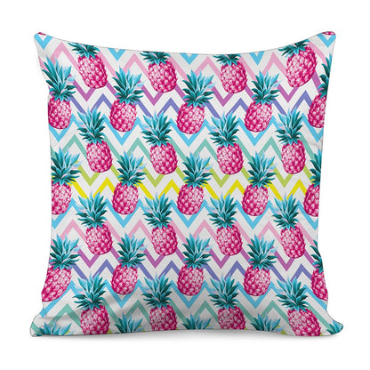 Neon Zig Zag Pineapple Pattern Print Pillow Cover