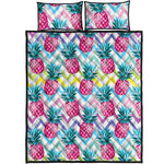 Neon Zig Zag Pineapple Pattern Print Quilt Bed Set